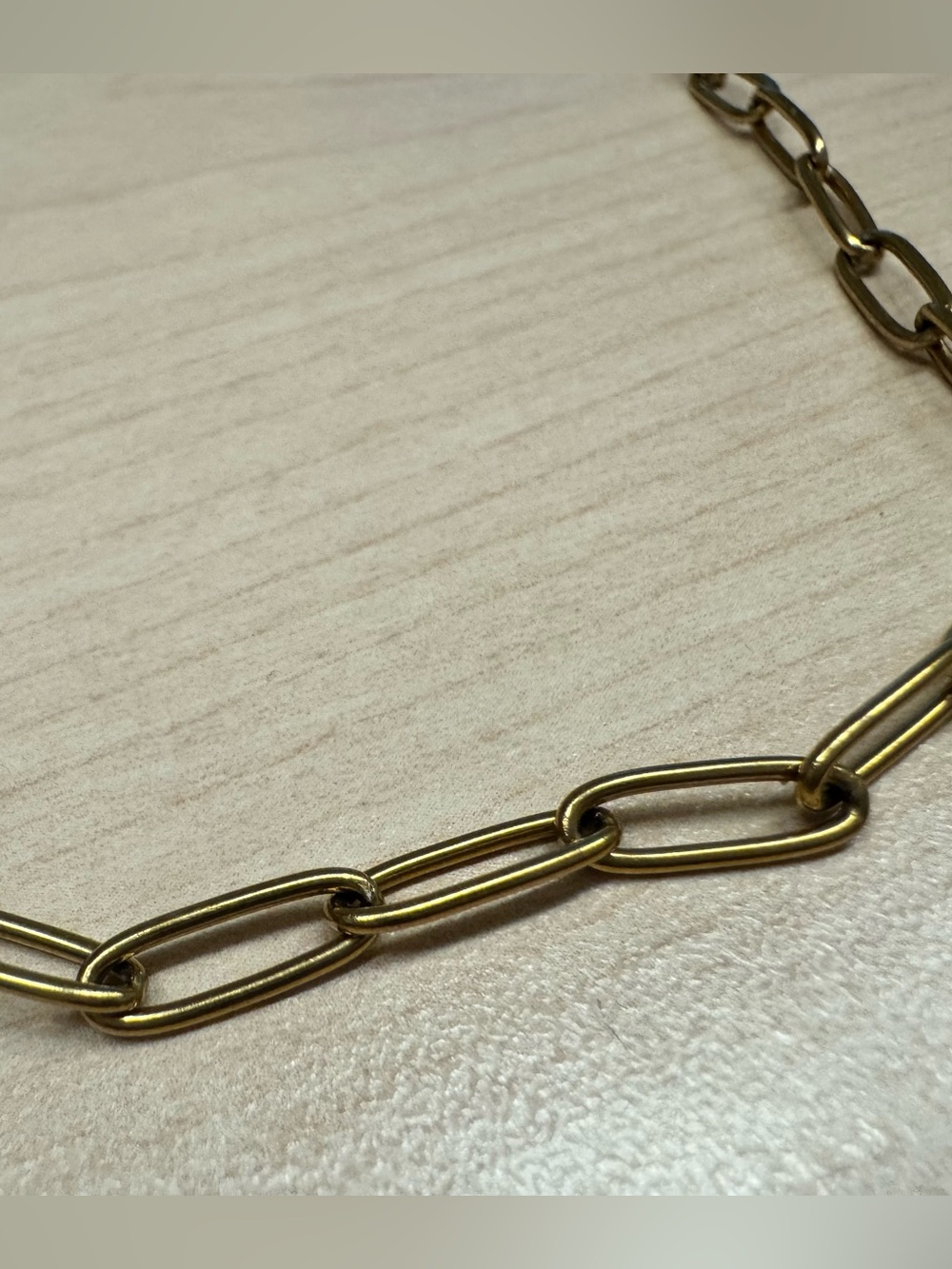 Gold Plated Paperclip Chain Necklace